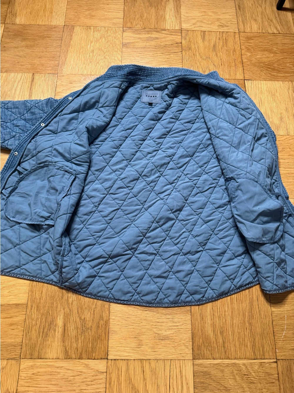 BlankNYC Chambray Denim Cotton Quilted Jacket Snap Cottagecore Boho Blank NYC - Picture 5 of 9